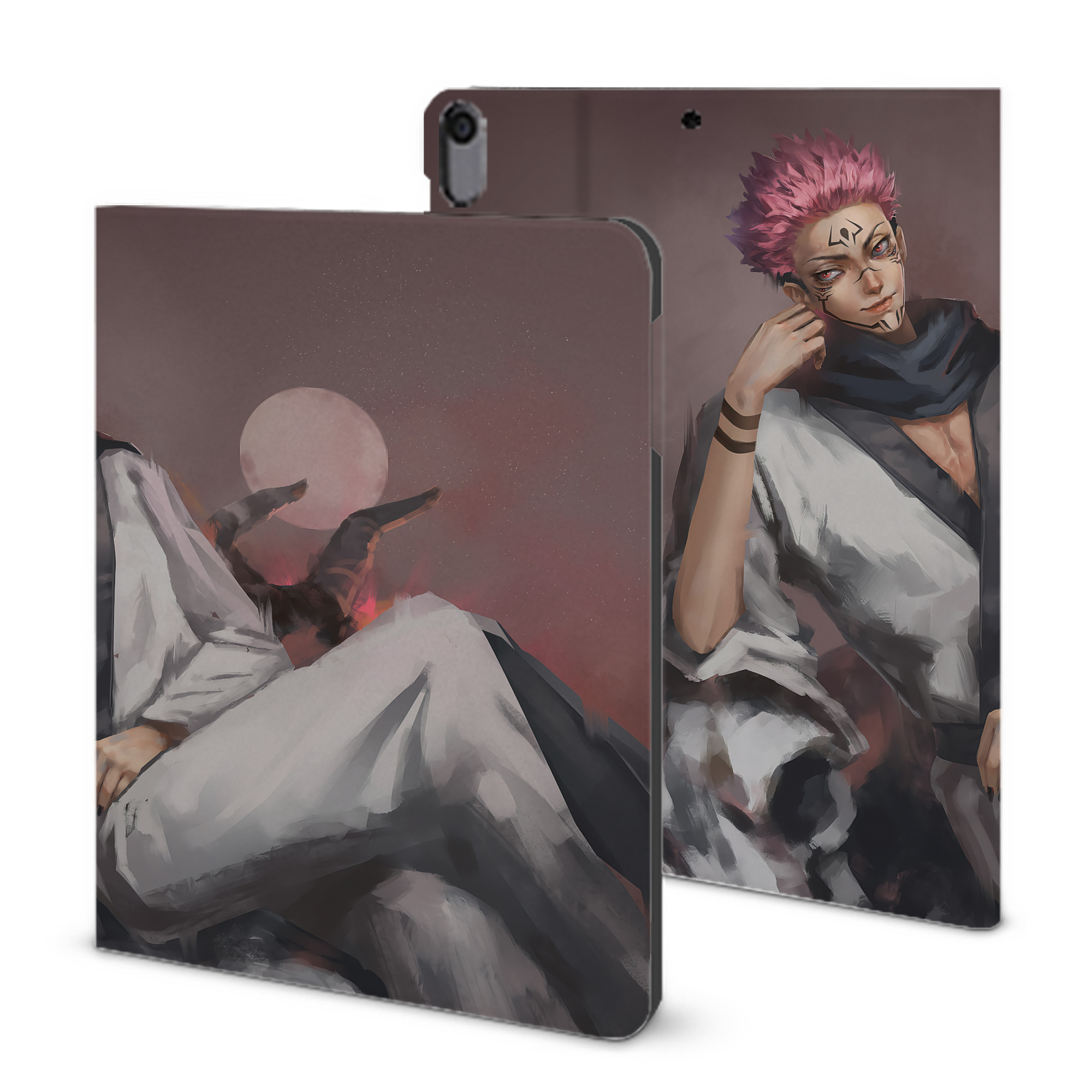 （画像用） 呪術廻戦 Jujutsu Kaisen IPad ケース ブック型 PUレザー TPU 耐衝撃 軽量 薄型 ペン収納なし 全面保護 IPad 各モデル対応